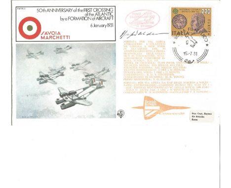 Concorde Flown FDC 50th Anniversary of the First Crossing of the Atlantic by a formation of Aircraft signed by Commander W. O