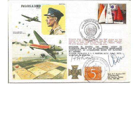 Flying Officer Henry A. King and Captain Urban L. Drew signed RAFM HA11. Cover dedicated to Flt. Lt. D. S. A. Lord VC, DFC. C