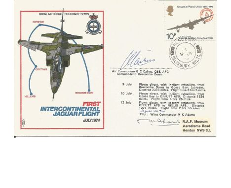 Air Comdr. G. C. Cairns CBE, AFC (Commandant Boscombe Down) RAF flown cover RAF Boscombe Down. 'First Intercontinental Jaguar