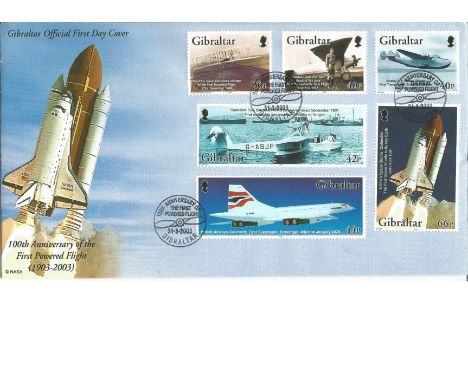 Gibraltar First Day Cover '100th Anniversary of the First Powered Flight. 100th Anniversary postmark, Gibraltar, 31 March 200