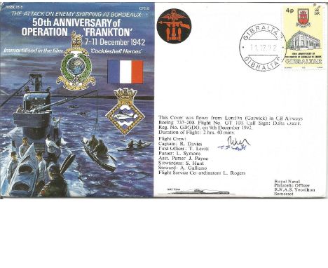 Captain R. Davies and First Officer T. Levitt signed RNPC - RNSC(6)6 CPS8. 50th Anniversary of Operation Frankton 'The attack