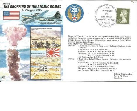 JS 50 45 15. The Dropping of the Atomic Bombs. British Forces 50th Anniversary postmark 'The Dropping of the First Atomic Bom