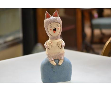 Masazumi Yamazaki (Japanese, Contemporary), Feeding, a large hand-built ceramic sculpture, impressed artist's mark. Height 42