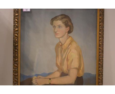 Mary B. MacKelvie (Scottish, 20th century), Portrait of Minette, signed lower right, oil on canvas, framed. 75cm by 54cm