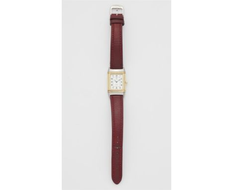 Jaeger LeCoultre Reverso Ladies Quarz18 kt Gelbgold, Stahl. Zweifarbige Damenarmbanduhr mit Wendegehäuse und Saphirglas. Gold