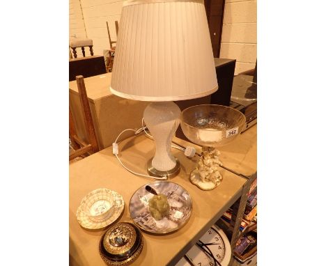 Mixed items to include lamp and shade ceramics etc 