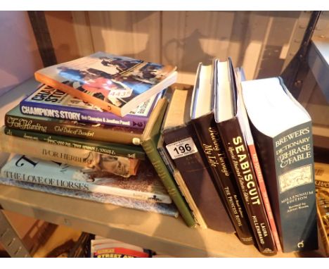 Shelf of mixed horse related books