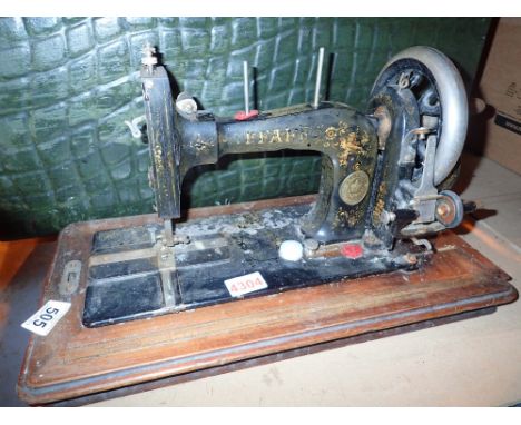Early G M Paff hand cranked sewing machine type B 