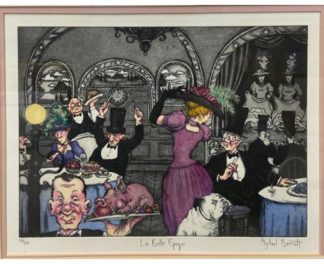 Mychael Barratt (b.1961), a signed and limited edition hand coloured etching with aquatint titled 'La Belle Epoque', in a gil