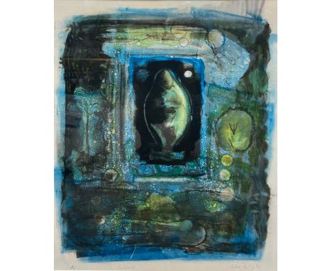Edori Fertig, a signed artist's proof etching with colours titled 'Goddess'. Framed and glazed. H.84 W.64cm.