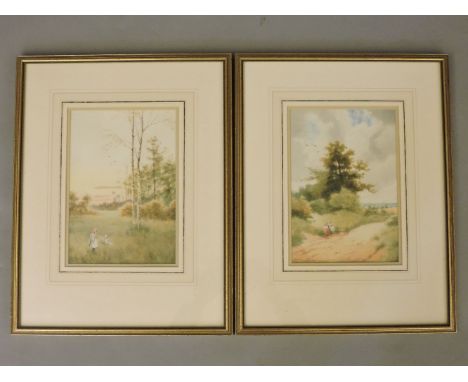 Cattermole Cathrey (late 19th century)CHILDREN PICKING FLOWERS; CHILDREN IN A COUNTRY LANETwo, both signed, watercolour24 x 1