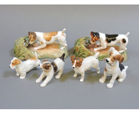 Six china dogs, comprising Beswick, Royal Doulton, Royal Worcester, Copenhagen, and Royal  Stratford