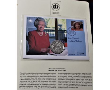 2002 - Queen's Golden Jubilee, Krone Dollar BUNC on Gibraltar Stamp Set