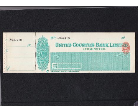 Union of London &amp; Smiths Bank Ltd. South Kensington Branch, Mint Order with C/F BO 18/12/07. Black on White Blue Panel. V