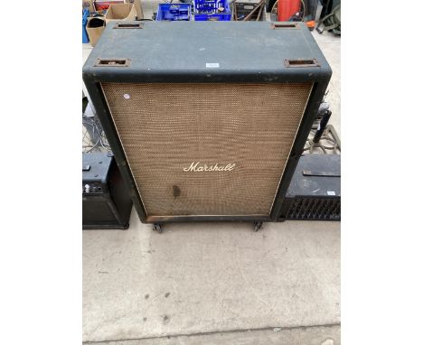 A LARGE MARSHALL FOUR WHEELED SPEAKER 
