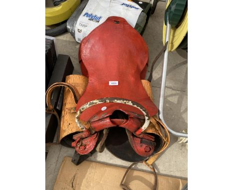 A VINTAGE DONKEY RIDING SADDLE 