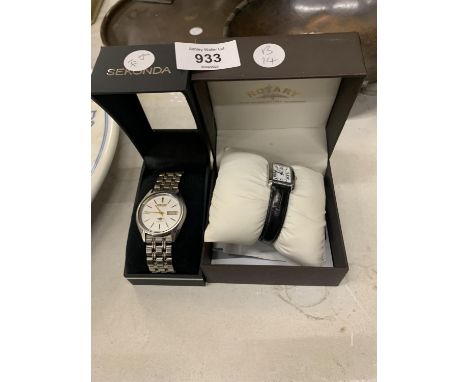 A BOXED ROTARY WRISTWATCH, WORKING AT TIME OF CATALOGUING BUT NO WARRANTY PLUS A CITIZEN AUTOMATIC 21 JEWELS WRISTWATCH 