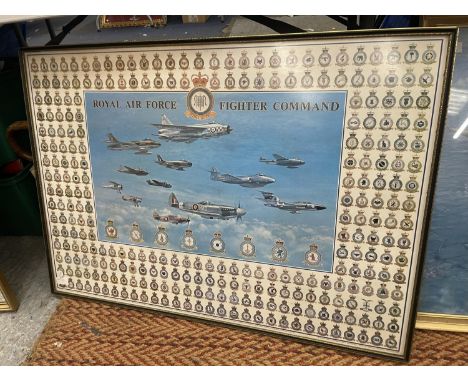 A LARGE FRAMED PRINT ROYAL AIRFORCE FIGHTER COMMAND 