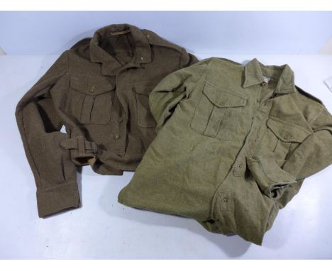 A COLLECTION OF BRITISH ARMY BATTLE DRESS, CAMOUFLAGE SHORTS, USA SHIRT 
