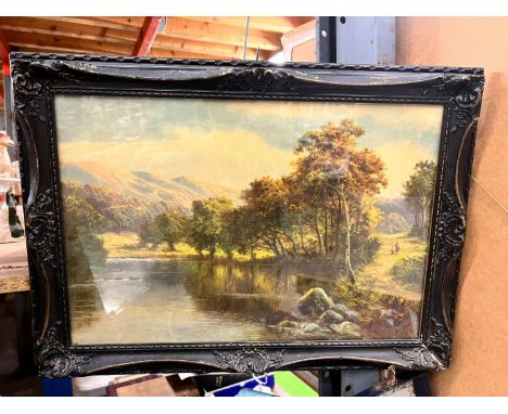 A FRAMED COUNTRY SCENE PRINT 