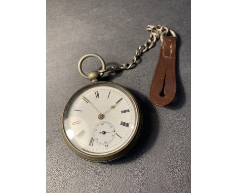 A VINTAGE 'THE OLD DAVID' POCKET WATCH AND CHAIN 