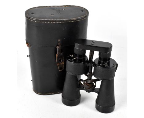 A pair of German 7 x 50 binoculars serial no.2884N 365835KF bearing the Third Reich logo to both the binoculars and the leath