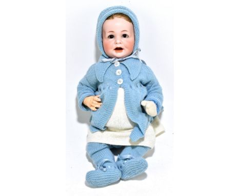 SIMON &amp; HALBIG; a bisque head doll, number 116/A, with sleeping eyes, open mouth and jointed composition body, length 47c