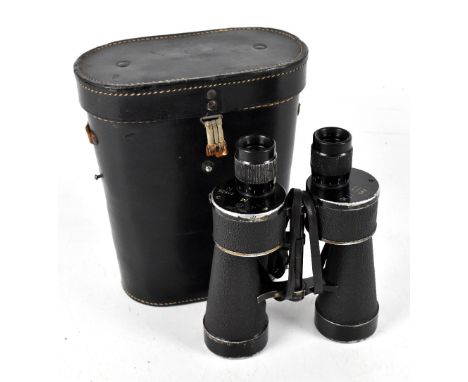 A pair of German 7 x 50 binoculars serial no.23628N 330212KF and engraved with Third Reich logo to the binoculars and to the 