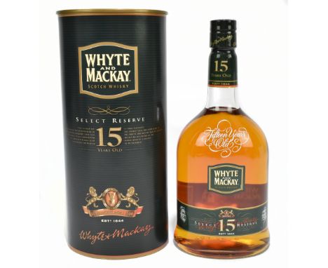 WHISKY; a single bottle of Whyte and Mackay 15 Years Old Select Reserve Blended Scotch Whisky, 70cl 40%, in presentation box.