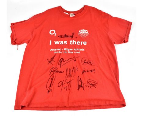 ARSENAL; a ‘I Was There’ Arsenal shirt, signed by Henry, Van Persie, Bergkamp, Campbell, Lehmann, Cole, Wenger, Piers, Ljungb