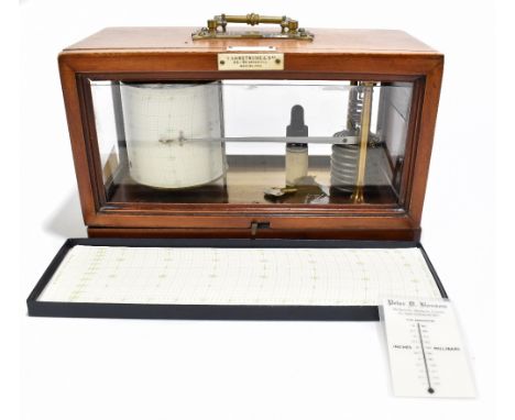 A.T. ARMSTRONG &amp; BRO 88 &amp; 90 DEANSGATE MANCHESTER; an early 20th century barograph, in walnut case, with additional s