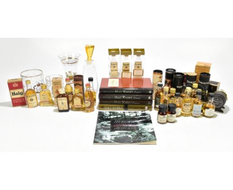 A large collection of Scotch Whisky miniatures including Glenmorangie, and Old Pulteney plus Balcones Distilling Brimstone Co