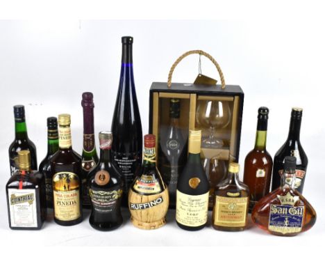 MIXED SPIRITS; including a bottle of San Gil Grand Armagnac, one bottle of Grand Fine Champagne Cognac, Napoleon French Brand