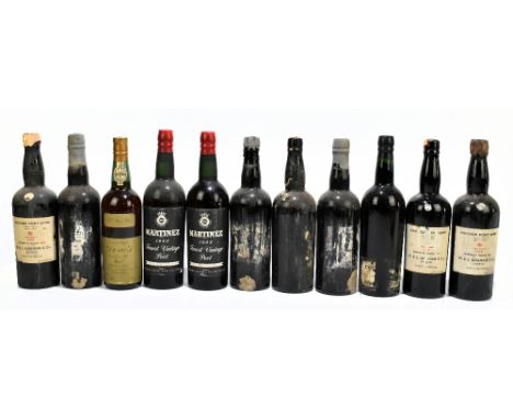 PORT; eleven mixed bottles, including two bottles of W&amp;J Graham &amp; Co Oporto Finest Reserve, 1945, bottled in Oporto 1