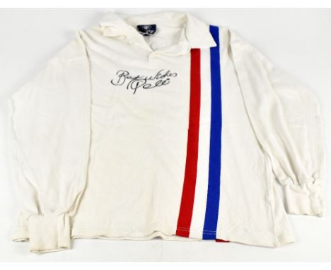PELÉ (EDSON ARANTES DU NASCIMENTO); Escape to Victory retro style cotton long sleeve shirt, signed and further inscribed ‘Bes