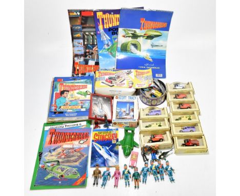 THUNDERBIRDS; a collection of Thunderbirds related items including talking alarm clock, assorted model figures, with assorted