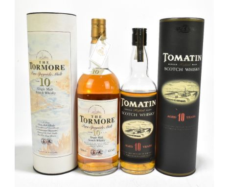 WHISKY; two bottles comprising The Tormore Pure Speyside Malt 10 years old and Tomatin Single Highland Malt Scotch Whisky age