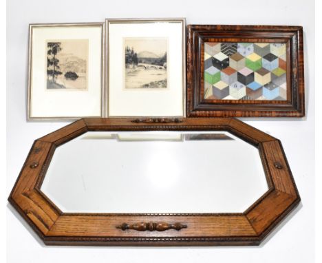DONALD CRAWFORD; a pair of etchings, 'Loch Katrine' and another of a bridge across a river, each signed in pencil, 16.5 x 13.