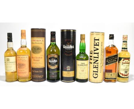 WHISKY; six bottles comprising House of Commons 8 year old Malt Scotch Whisky, signed 'Best wishes Russell Brow', Glenmorangi