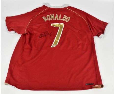 CRISTIANO RONALDO; a Nike Manchester United 2006-2007 home shirt, signed to reverse, size XL.
Additional InformationCreasing 