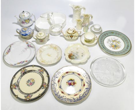 A group of decorative ceramics including a Royal Worcester cup and saucer painted by E.Townsend for Henry Morgan &amp; Co Ltd