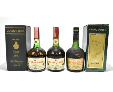 COGNAC; three bottles of Courvoisier, two boxed, one unboxed (3).Additional InformationLevels slightly below neck, but otherw