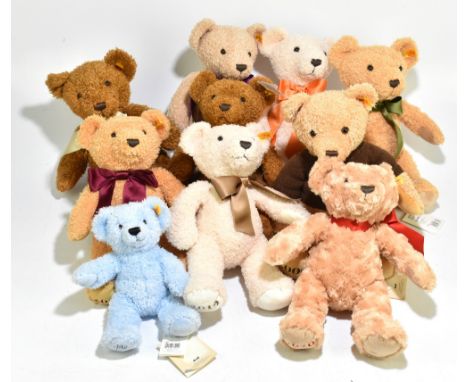 STEIFF; a collection of ten unboxed teddy bears.