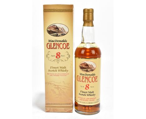 WHISKY; a bottle of MacDonald's Glencoe Finest Malt Scotch Whisky, aged 8 years, 70cl, 58%, boxed.Additional InformationThe b