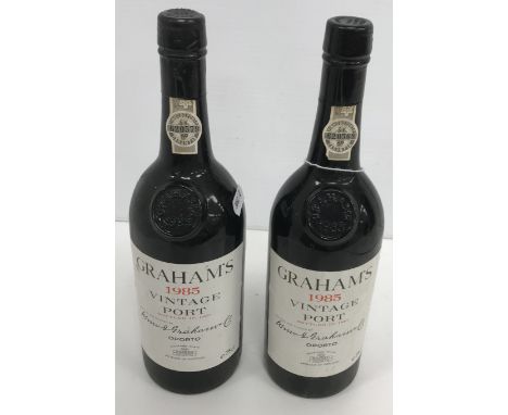 Two bottles of Graham's Vintage Port 1985 (bottled 1987)
