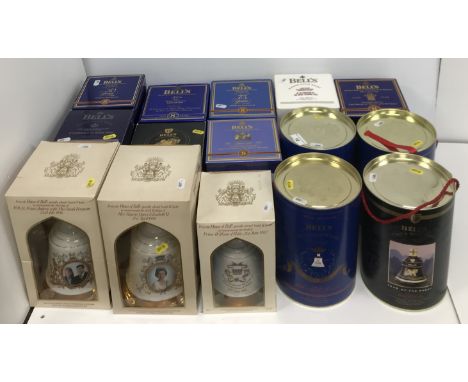 A collection of fifteen various Bells Old Scotch Whisky commemorative decanters including 13 Royal commemoratives, including 