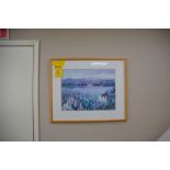 Lot - Framed Picture, Umbrella Stand, Coat Rack & Lamp