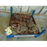 LOT CONSISTING OF: assorted chain binders & chain, w/steel box (Location: 2033 SW 22nd Street,