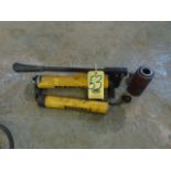LOT CONSISTING OF: hydraulic hand power pump & (2) cylinder jacks (Location: 2033 SW 22nd Street,