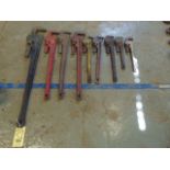 LOT OF PIPE WRENCHES (9), assorted (Location: 2033 SW 22nd Street, Oklahoma City, OK 73108)